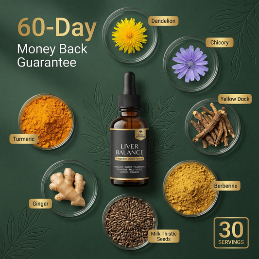 Clinical-Dose Liver Support & Detox Drops |  7-Ingredient Liver Balance Formula