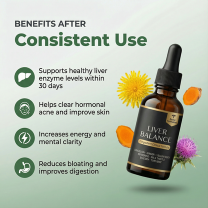 Clinical-Dose Liver Support & Detox Drops |  7-Ingredient Liver Balance Formula